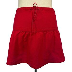 J.Crew Red Linen Drawstring Mini Skirt | Size Medium